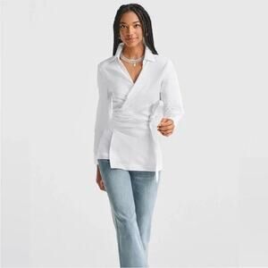 CAbi Highlife white wrap blouse #6293 NWT
